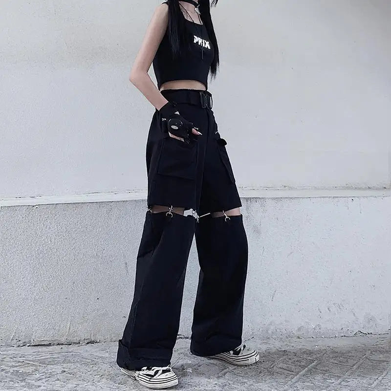 Zip Off Hose Damen Schwarz