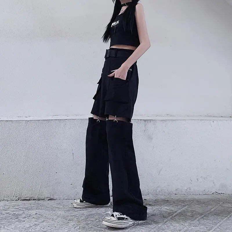 Zip Off Hose Damen Schwarz